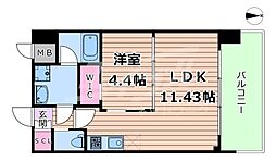 プレジオ城東 1LDKの間取図画像