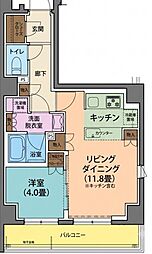 アイルグランデ南大井 1LDKの間取図画像