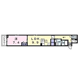 ヒカルサ泉大津条南町 1LDKの間取図画像