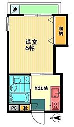 ドミール大地 1Kの間取図画像