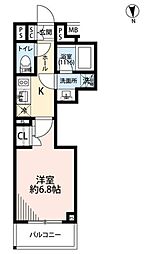プレール・ドゥーク中野南台 1Kの間取図画像