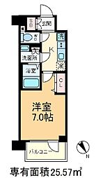 東京メトロ南北線 志茂駅 徒歩10分の賃貸マンション 2階1Kの間取り