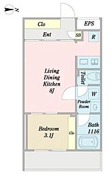 FABRIC東中野レジデンス 1LDKの間取図画像