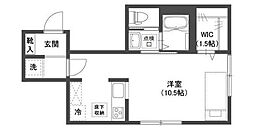 CALM荻窪 ワンルームの間取図画像