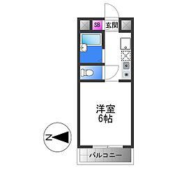 シャルマンコーポ・サノ 1Kの間取図画像
