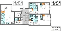 ＬＵＯＲＥ文京本駒込 2階ワンルームの間取り