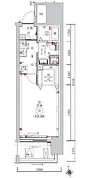 LUMEED江古田 3階1Kの間取り