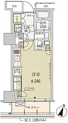 パークアクシス赤坂見附 ワンルームの間取図画像