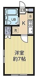 ブランドール吉野 1Kの間取図画像