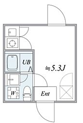 HERME TOGOSHI 4階ワンルームの間取り