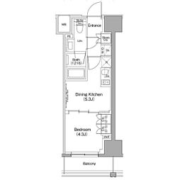 ザ・パークハビオ滝野川 1DKの間取図画像