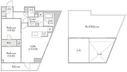 横浜市中区吉田町マンション 2LDKの間取図画像