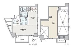 アジリア代々木J's 1LDKの間取図画像