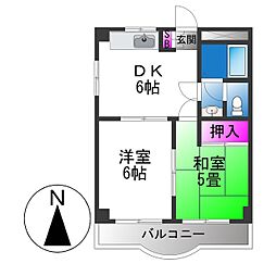 グランドパレスジュィレ 2DKの間取図画像