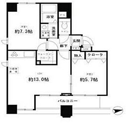 パークヒルズ 2LDKの間取図画像