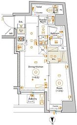 シーフォルム中野 1DKの間取図画像