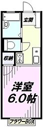 リバーサイド日野 1Kの間取図画像