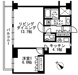 アーバンパーク代官山2 1LDKの間取図画像