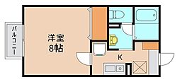コーポみわ 1Kの間取図画像