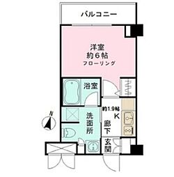 CYNTHIA代田橋III 6階1Kの間取り