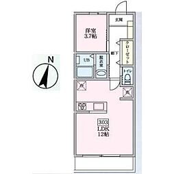 アパート 1LDKの間取図画像