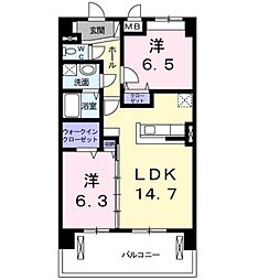 ティエラフェリス 2LDKの間取図画像