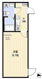 Aven 京成小岩 1Kの間取図画像