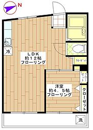 ビスタリアハイツ 1LDKの間取図画像