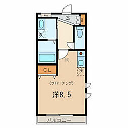ドルチェ越谷 ワンルームの間取図画像