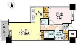 品川シーサイドビュータワー1 1LDKの間取図画像