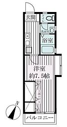 ヒルトップあかね台 1Kの間取図画像