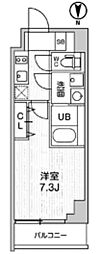 グラシアプレイス大森町 1Kの間取図画像