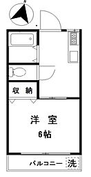 千川シティハウス 3階1Kの間取り