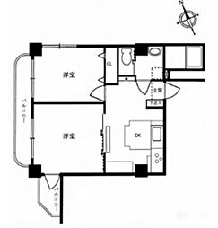 バロンハイツ大塚 2DKの間取図画像