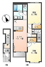 ミラドール 2LDKの間取図画像
