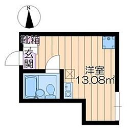 シューエックスビル ワンルームの間取図画像