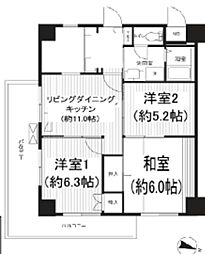 スカイフォーラム小岩 3LDKの間取図画像