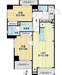アビテ曙橋 2LDKの間取図画像