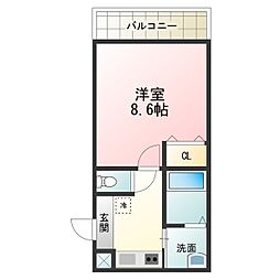 フジパレス堺鳳南 1Kの間取図画像