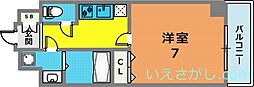 スワンズ新神戸ウィータ 1Kの間取図画像
