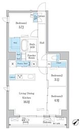 デュオフラッツ板橋大山 3LDKの間取図画像