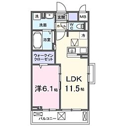 ガレーナ 1LDKの間取図画像