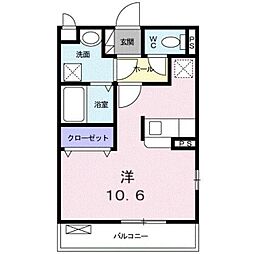 サンテカルム ワンルームの間取図画像