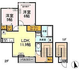 セレスティア東四つ木V 2LDKの間取図画像