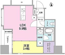 リバーレ東新宿 1LDKの間取図画像