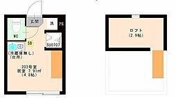 ＪＵＮＥ 2階ワンルームの間取り