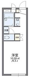 レオパレスCALM ワンルームの間取図画像