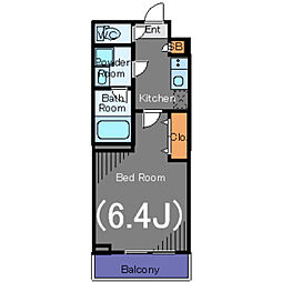 GALAHILLS武蔵小山 1Kの間取図画像