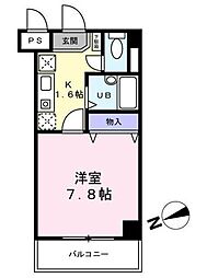 ベルデュール宮前平 1Kの間取図画像