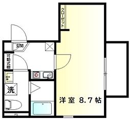 グランツ杉田 4階1Kの間取り